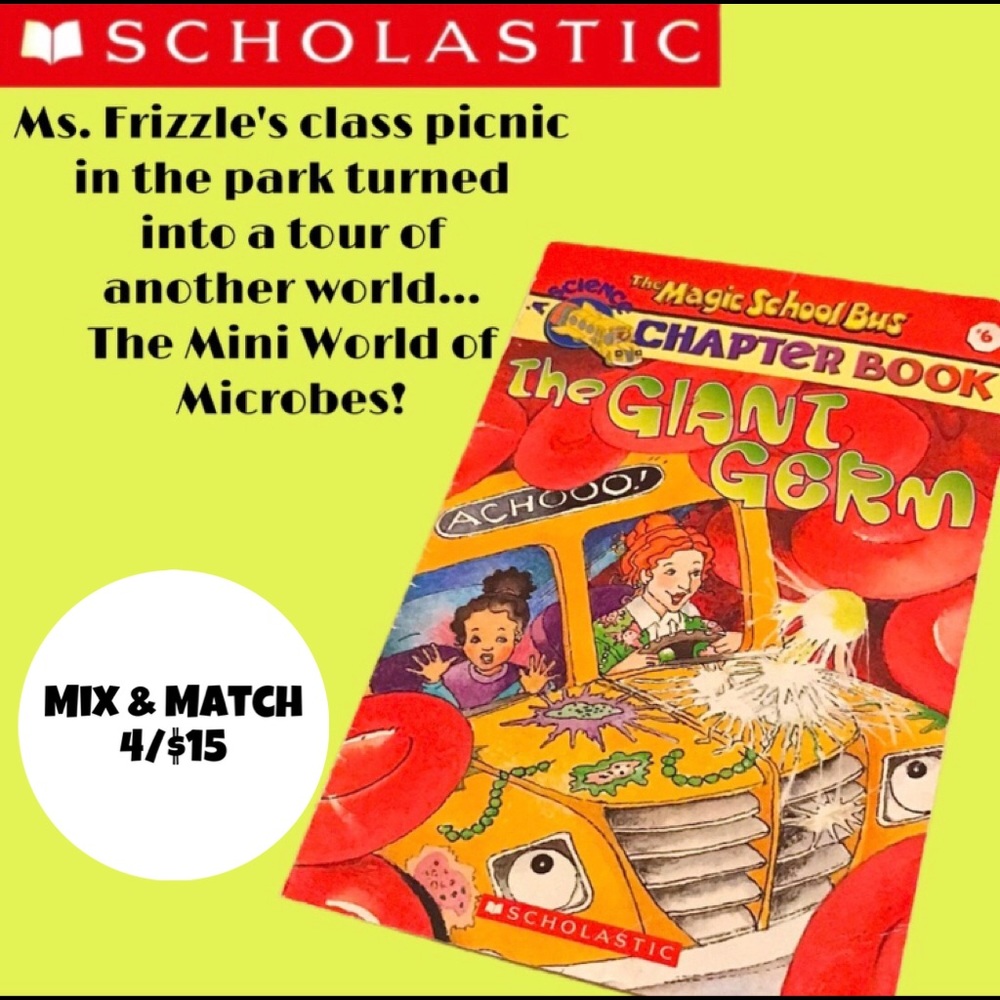 🔵 4/$15 • “The Magic School Bus The Giant Germ” Book